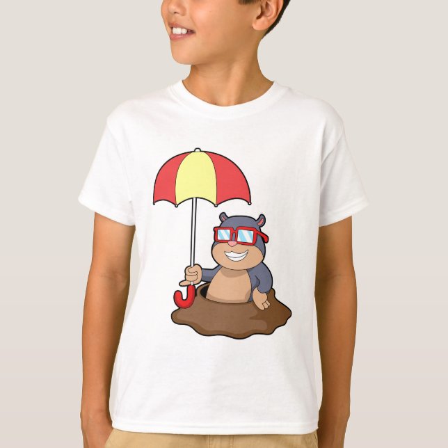 Mole på Rining med Parbrella T Shirt (Framsida)