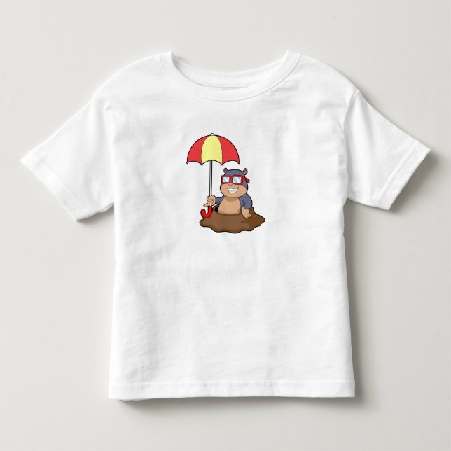 Mole på Rining med Parbrella T Shirt (Framsida)