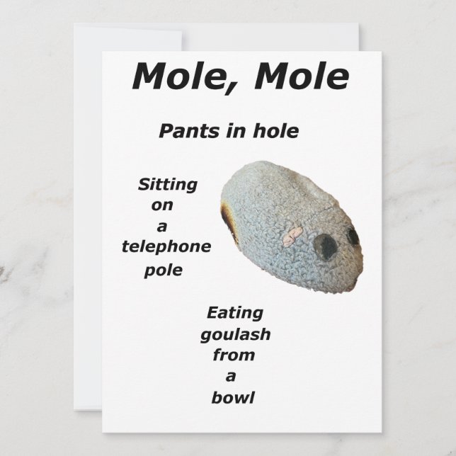 Mole, Poster Mole Julkort (Framsida)
