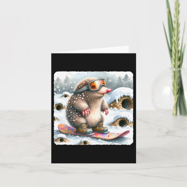 Mole Snowboarding med Goggles. Snowboar Kort (Framsida)