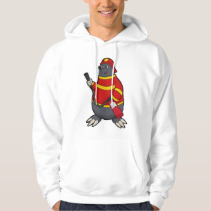 Mole som brandman med brandsläckare hoodie