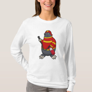 Mole som brandman med brandsläckare t shirt