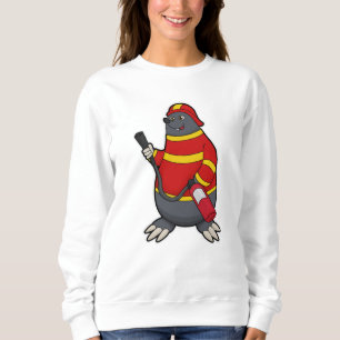 Mole som brandman med brandsläckare t shirt
