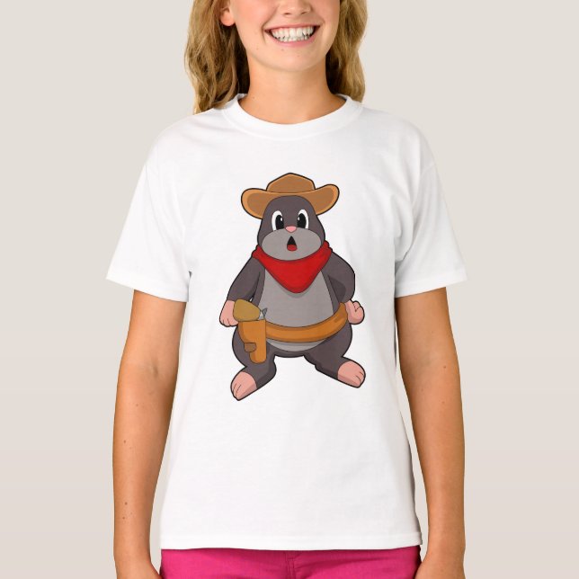 Mole som Cowboy T Shirt (Framsida)