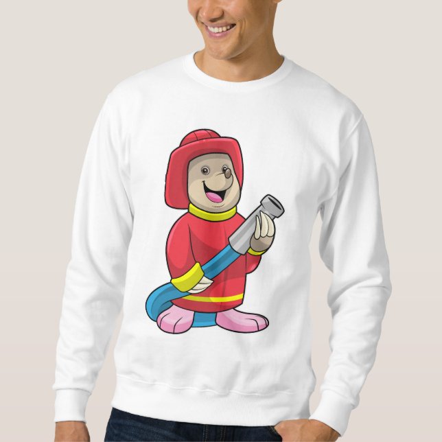 Mole som Firefighter med Hose Lång Ärmad Tröja (Framsida)