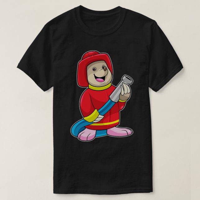 Mole som Firefighter med Hose T Shirt (Design framsida)