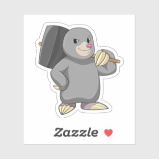 Mole som Handyman med Hammer Klistermärken