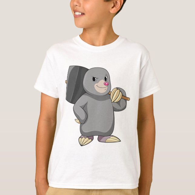 Mole som Handyman med Hammer T Shirt (Framsida)