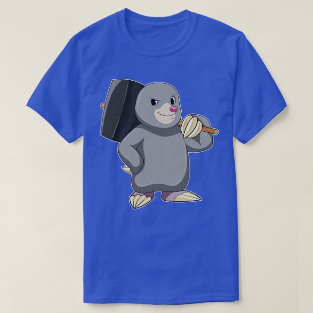 Mole som Handyman med Hammer T Shirt (Design framsida)