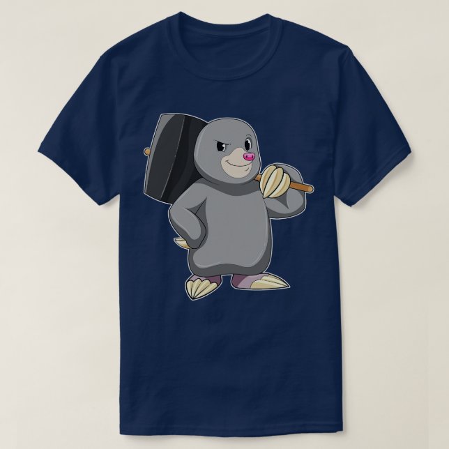 Mole som Handyman med Hammer T Shirt (Design framsida)