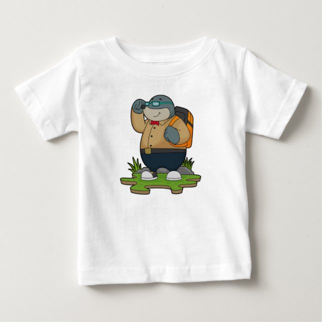 Mole som Hiker med ryggsäck T Shirt (Framsida)