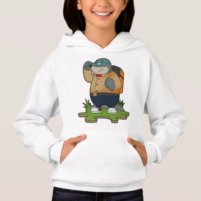 Mole som Hiker med ryggsäck T Shirt (Framsida)