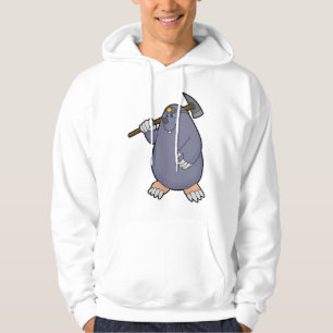 Mole som jordbrukare med Pickaxe och Spotlight Hoodie
