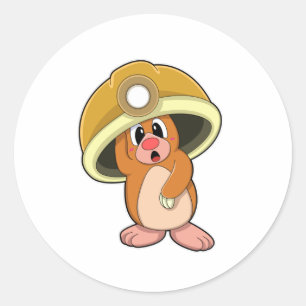 Mole som Miner med Helmet Runt Klistermärke
