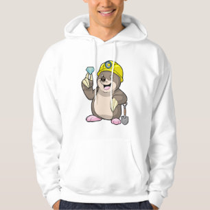 Mole som Miner med Shovel & Diamond Hoodie
