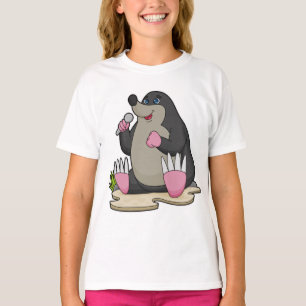 Mole som singer med mikrofon t shirt
