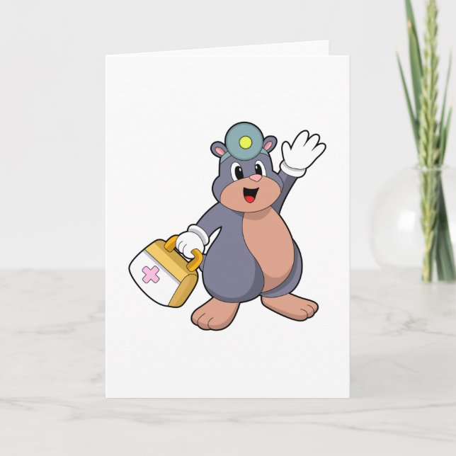 Mole som sjuksköterska med första hjälpen kit.PNG Kort (Framsida)