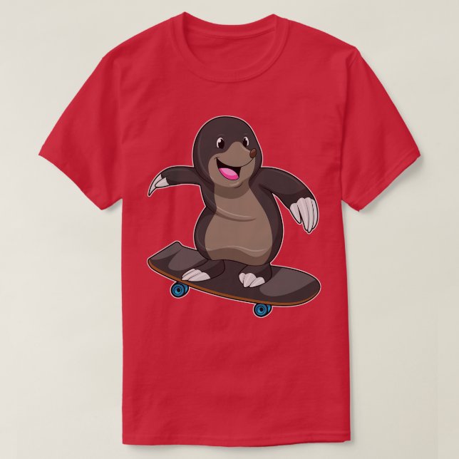 Mole som Skater med Skateboard 1 T Shirt (Design framsida)