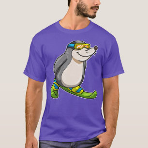 Mole som Skier med Skis Ski-glasögon T Shirt
