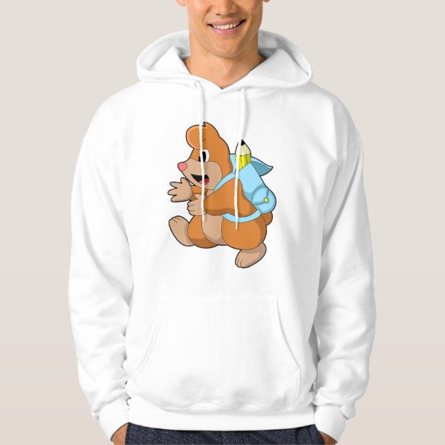 Mole som Student med ryggsäck Hoodie (Framsida)