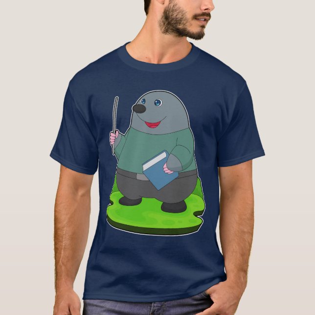 Mole Teacher Bok School T Shirt (Framsida)
