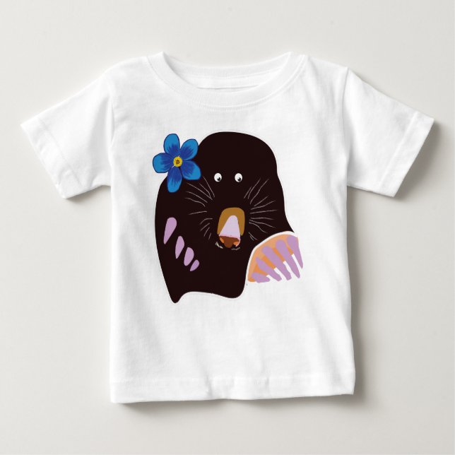 Mole Teckning Baby Bodykostym T Shirt (Framsida)