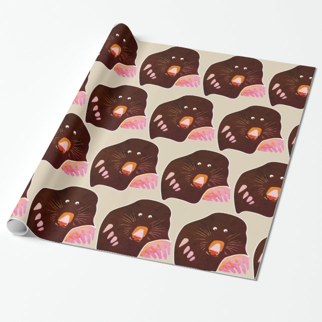 Mole Teckning Wrapping Papper Presentpapper (Utrullad)