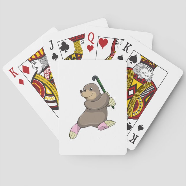 Mole vid Hockey med Hockey fladdermus Casinokort (Baksidan)