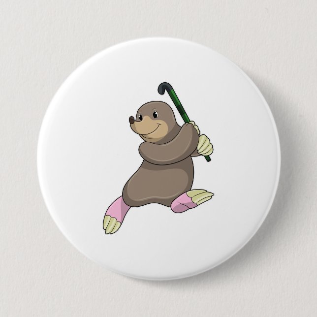 Mole vid Hockey med Hockey fladdermus Knapp (Framsida)