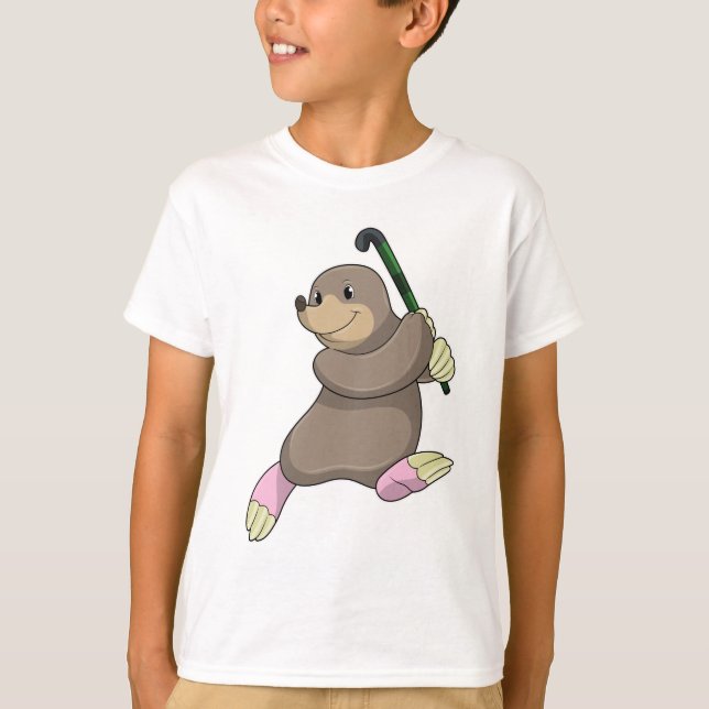 Mole vid Hockey med Hockey fladdermus T Shirt (Framsida)