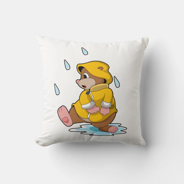 Mole vid Rain med Raindros Kudde (Framsida)