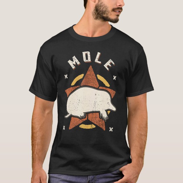 Mole Vintage Retro Classic Animal T Shirt (Framsida)