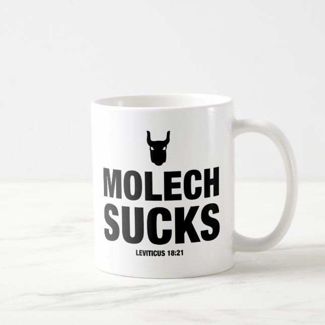 Molech suger muggen kaffemugg (Höger)