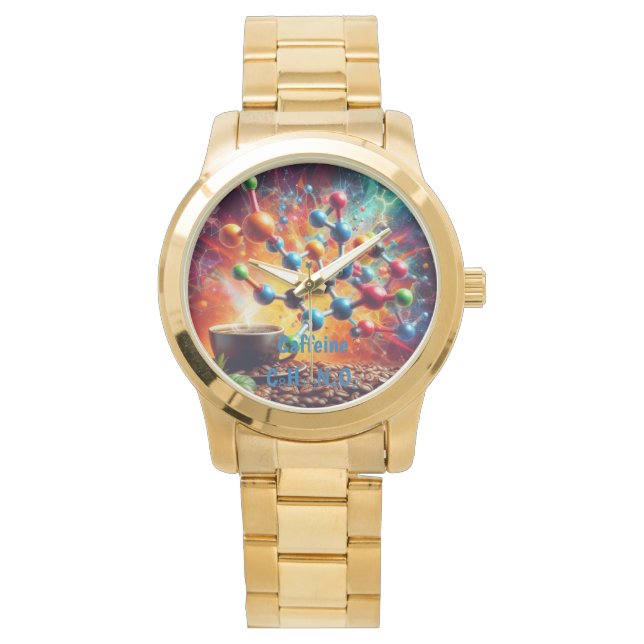 Molecular Caffeine Structure - Science Art Coffee Armbandsur (Framsida)