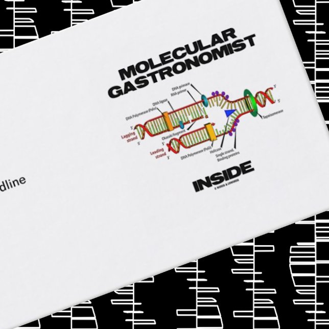 Molecular Gastronomist Inside (DNA-replikering) Visitkort (Business card for any food scientist featuring DNA replication & "Molecular Gastronomist Inside")