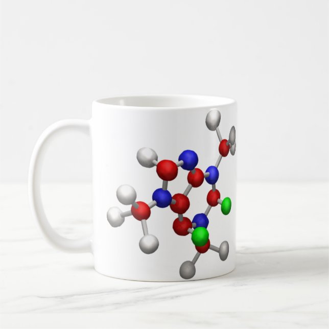 Molekyl 3-D Rendering Kaffemugg (Vänster)