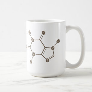 molekyl av koffeinbönor kaffemugg