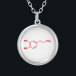 Molekylär kemisk formel för Dopamine Silverpläterat Halsband<br><div class="desc">Sammansättning för kemisk Skeletal strukturell formel för Dopaminemolekyl~ organisk.

JordklotTrotters specialiserar i idiosyncratic bildspråk från runt om jordklotet. Här ska du unika hälsningkort för fynd,  vykort,  affischer,  Mousepads och mer.</div>