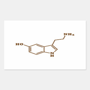 Molekylär kemisk formel för Serotonin Rektangulärt Klistermärke