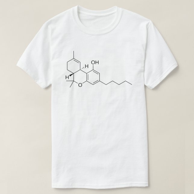 Molekylära Tetrahydrocannabinol strukturerar T Shirt (Design framsida)