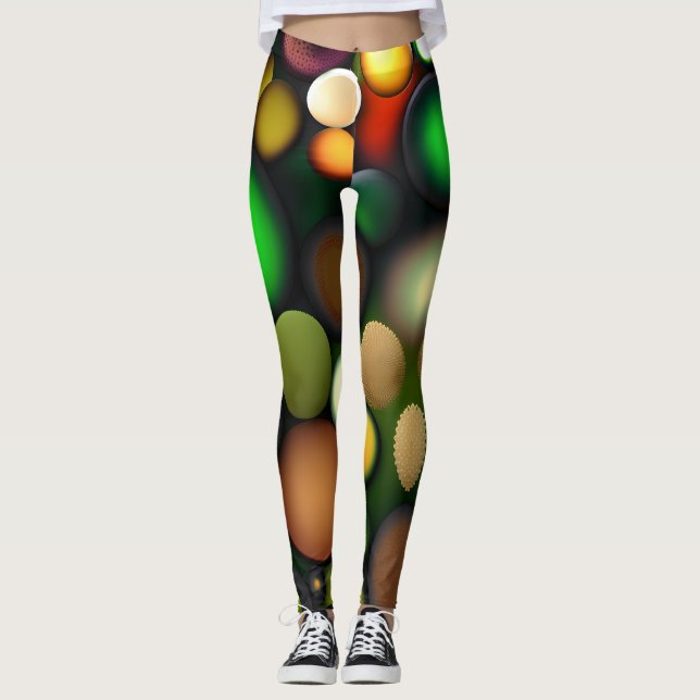 Molekylkretsar Rainbow Mönster Leggings (Framsida)