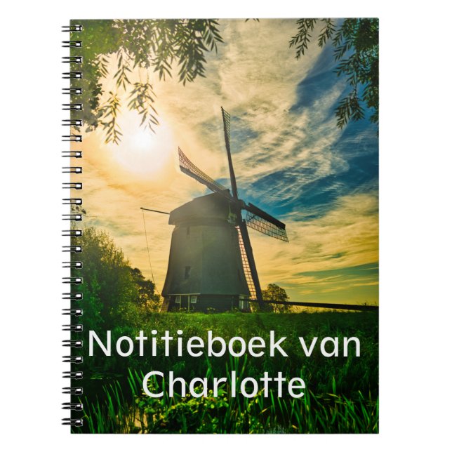 Molen gouden uur Notitieboek Anteckningsbok (Framsidan)