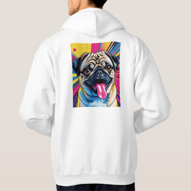 Moletom com desenho de pug em pop art 01 hoodie (Baksida)