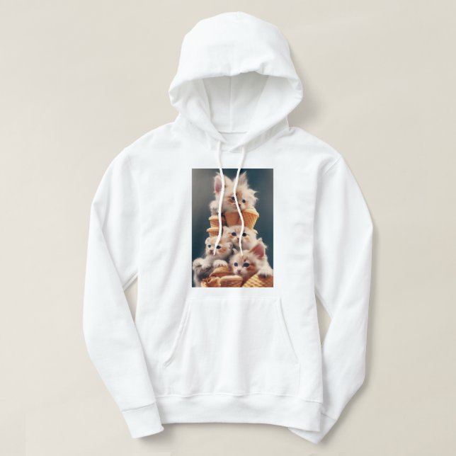 Moletom sorvete e gatinhos hoodie (Design framsida)