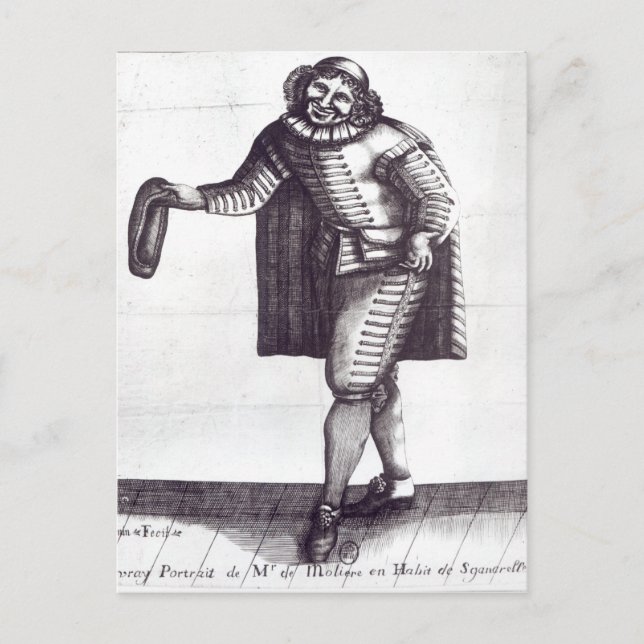 Moliere as Sganarelle in 'L'Ecole des Maris' Vykort (Framsida)