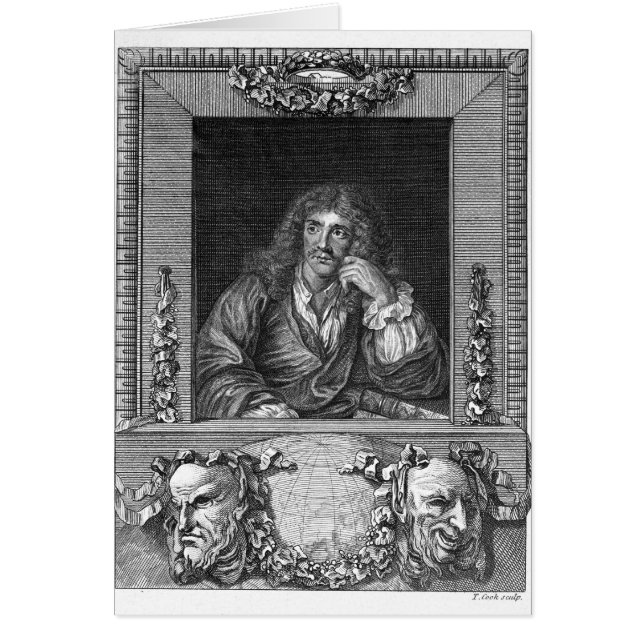 Moliere porträtt hälsningskort (Framsidan)