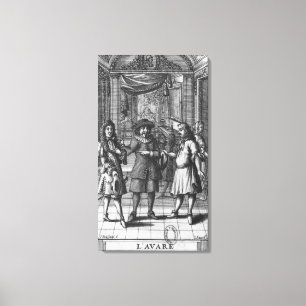 Moliere som Harpagon, frontispieceillustration Canvastryck