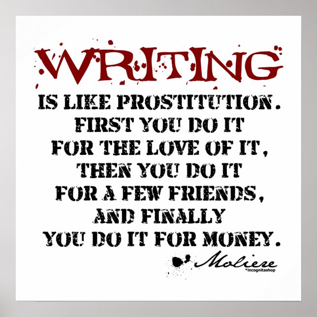 Moliere Writing Quote Poster (Framsidan)