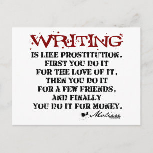 Moliere Writing Quote Vykort