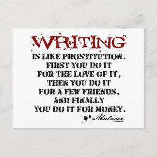 Moliere Writing Quote Vykort